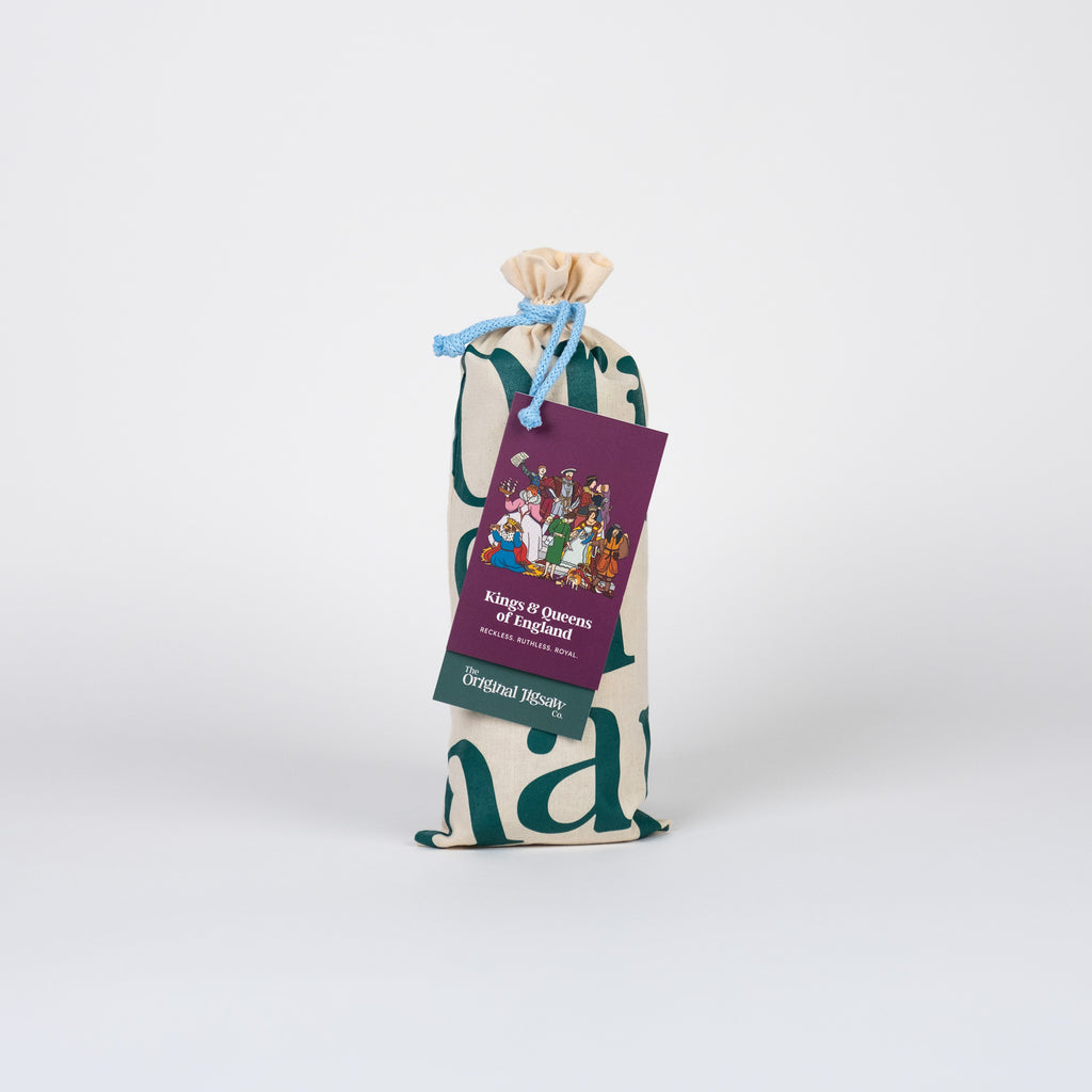 Decorative gift bag with a label on a white background